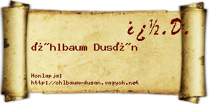 Öhlbaum Dusán névjegykártya
